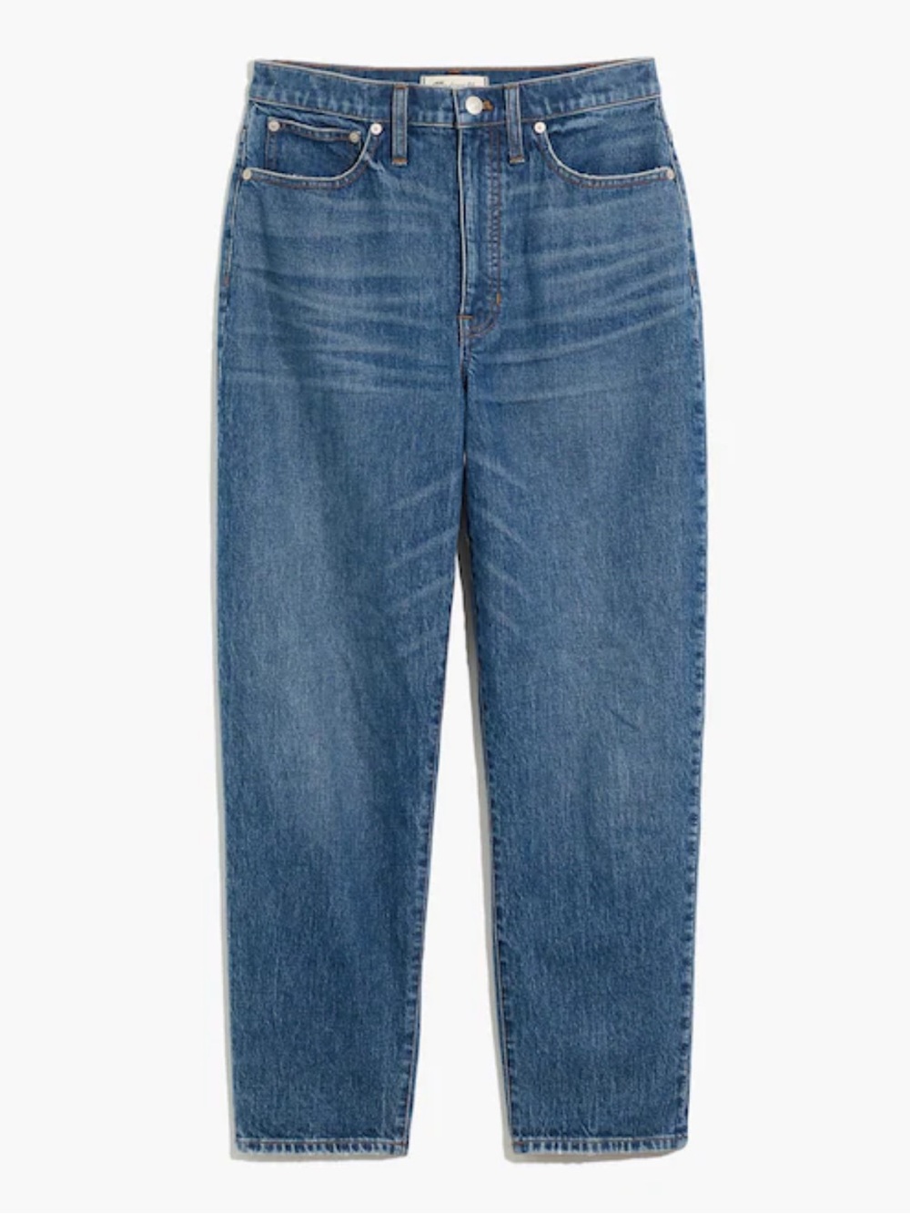Madewell Balloon Jean in a medium to dark wash